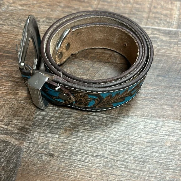 Myra Bag Hand-Tooled Leather Belt Silver Black Size Small NWT Myra Bag Women main image 3